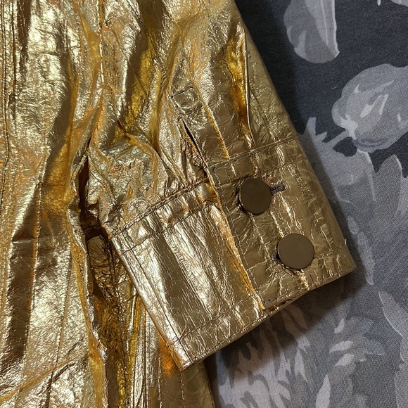 Rare Dolce & Gabbana Gold Leather Jacket Size 46 - Picture 8 of 14
